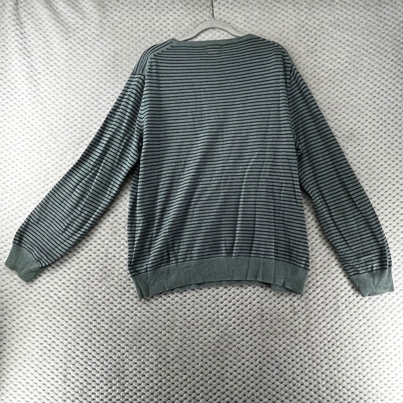 J. Crew Striped Cotton Cashmere Blend Sweater Lightweight Blue Green Mens Size S - Picture 6 of 6